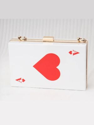 Kupa Ası Akrilik Kutu Clutch Çanta