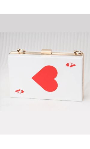 Kupa Ası Akrilik Kutu Clutch Çanta