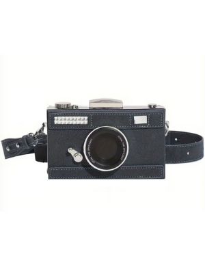 Retro Kamera Çanta - Süet Mavi