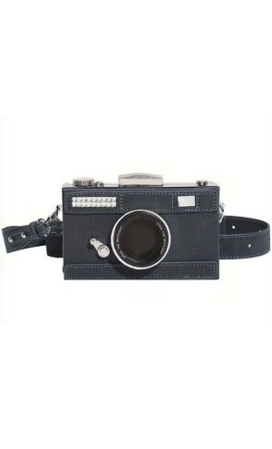 Retro Kamera Çanta - Süet Mavi