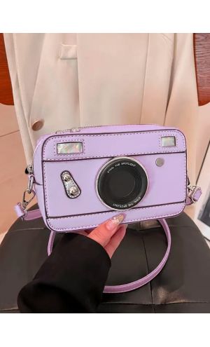 Fotoğraf Makinesi Şeklinde Eflatun Çanta