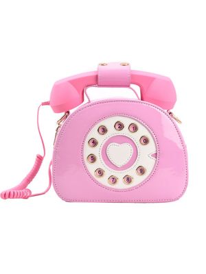 Retro Ahizeli Pembe Telefon Çanta