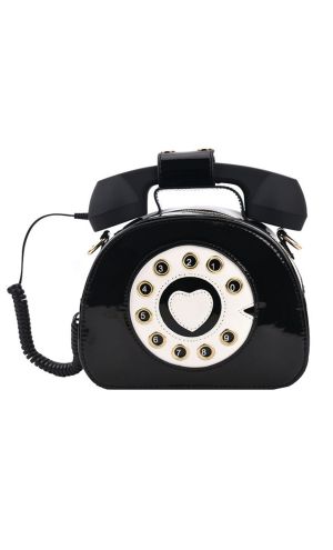 Retro Ahizeli Siyah Telefon Çanta